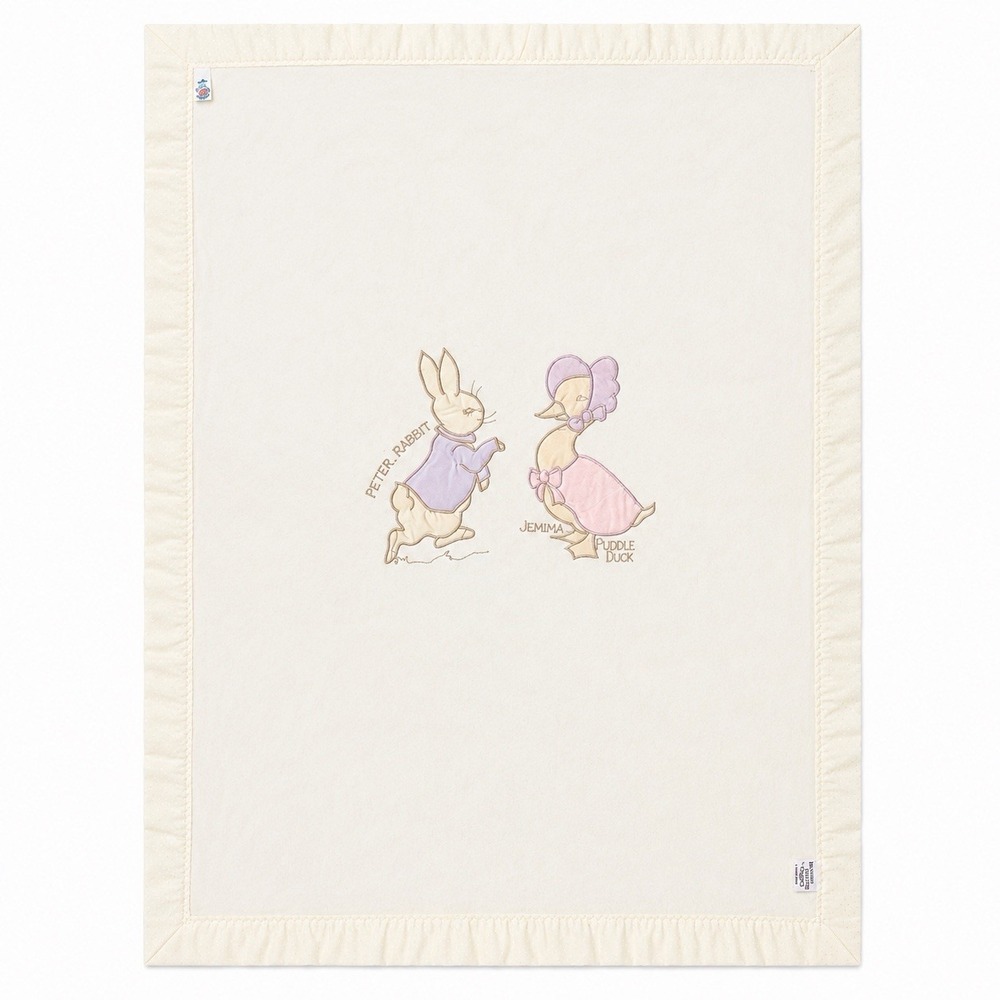 Beatrix Potter Quiltex Baby Blanket Peter Rabbit Jemima Puddle-Duck USA 36x49